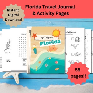 Il mio viaggio in Florida: un diario di viaggio stampabile e pagine di attività per bambini
