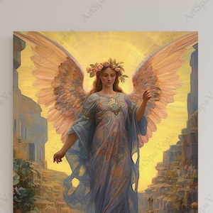 Angel Art Print: Heavenly Oil Painting on Canvas