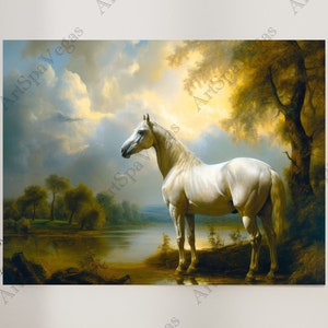 Equestrian Art: &quot;Musing Mare&quot; Horse Painting Gallery Wrap Canvas Print