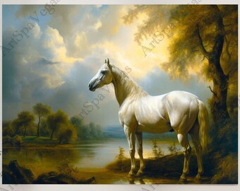 Equestrian Art: "Musing Mare" Horse Painting Gallery Wrap Canvas Print