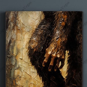 Big Foot Gallery Wrap Thick Canvas Art Print, Big Foot Art, Wall Decor, Fantasy Art, Folklore Art, Big Foot Painting Print
