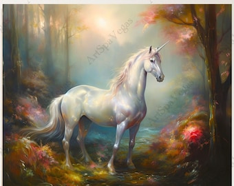 Unicorn Canvas Art Print: Dreamer's Delight Gallery Wrap