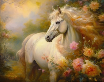 Impresión artística de pintura de caballos: "Tesoro al trote" Lienzo de galería