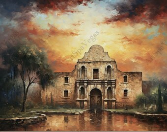 Alamo Painting Print: Texas Landmark Gallery Wrap Canvas Art