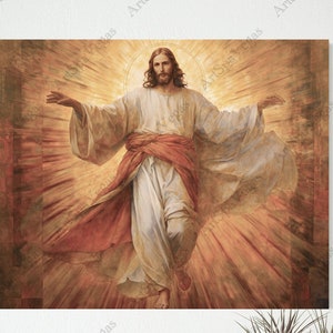 Jesus Painting Print: Redeemer&#39;s Reach Gallery Wrap Canvas, Christian Art
