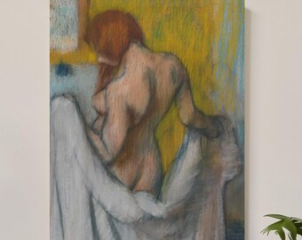 Impresión de "Mujer con toalla" de Degas: lienzo de calidad de museo o póster mate