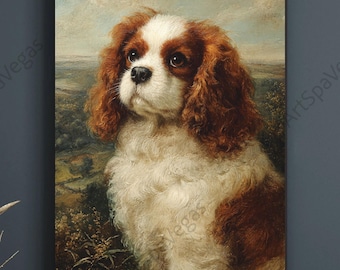 Cavalier King Charles Spaniel Canvas &  Museum Quality Matte Poster, Dog Wall Decor