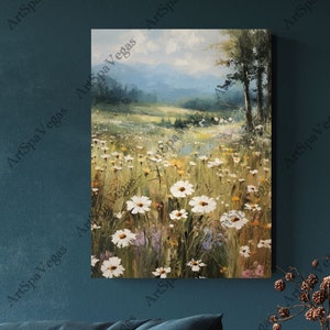 Wildflower Field Painting: Gallery Wrap Canvas Art Print
