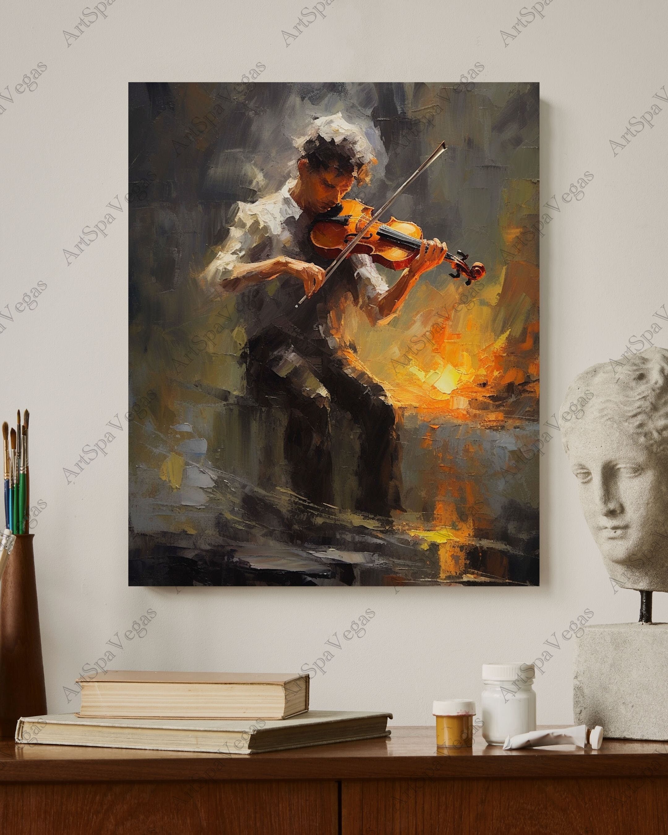 Violinist Painting - Etsy Hong Kong
