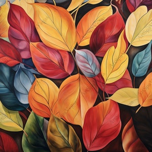 Fall Leaf Mosaic Canvas Print: Autumn Wall Art