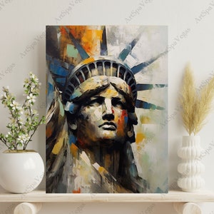 Statue of Liberty Oil Painting: Gallery Wrap Canvas Art Print
