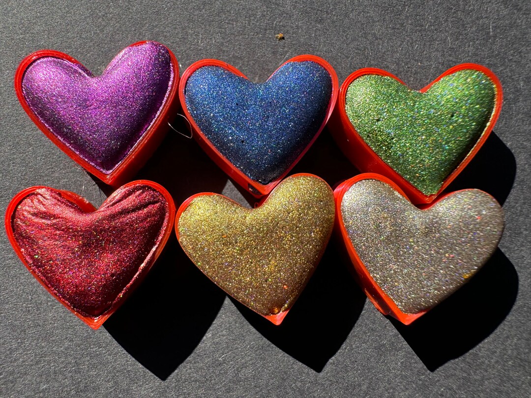 Chrome Holo Hearts Set of 6 2ml - Etsy