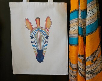 Bolsa de tela Cebra arcoiris