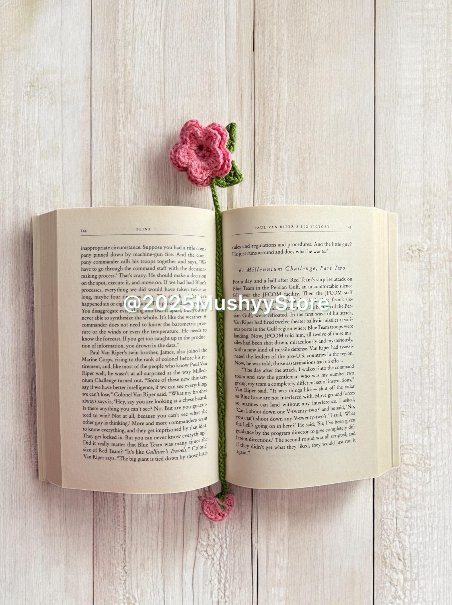 Crochet Rose Bookmark Pattern Easy Beginner DIY Gift (PDF Download