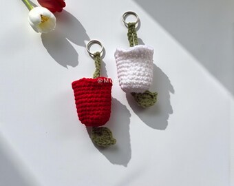 Crochet Tulip Flower Keychain PDF Pattern By Mushyy -