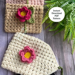 かぎ針編みの春の花のブックカバー/Kindleスリーブパターン - ギフトにも個人使用にも最適なエレガントな花柄デザイン