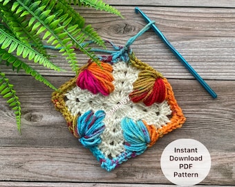 Crochet Maple Leaf Granny Square Pattern- Instant PDF Download