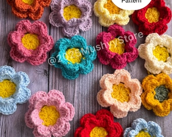 Patrón de aplique de flores de crochet: Tutorial con motivo de rosa (Descarga PDF)