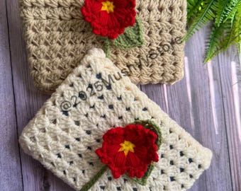 Crochet Snowflake Flower Kindle Sleeve Pattern: Poinsettia Book Cover (PDF Pattern)