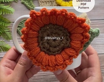 Mug fleur au crochet douillet, téléchargement immédiat, patron PDF