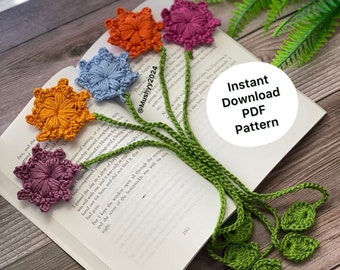 Delicate Crochet Snow Flower Bookmark: Timeless Elegance for Your Reading Pleasure- Instant Download PDF Pattern
