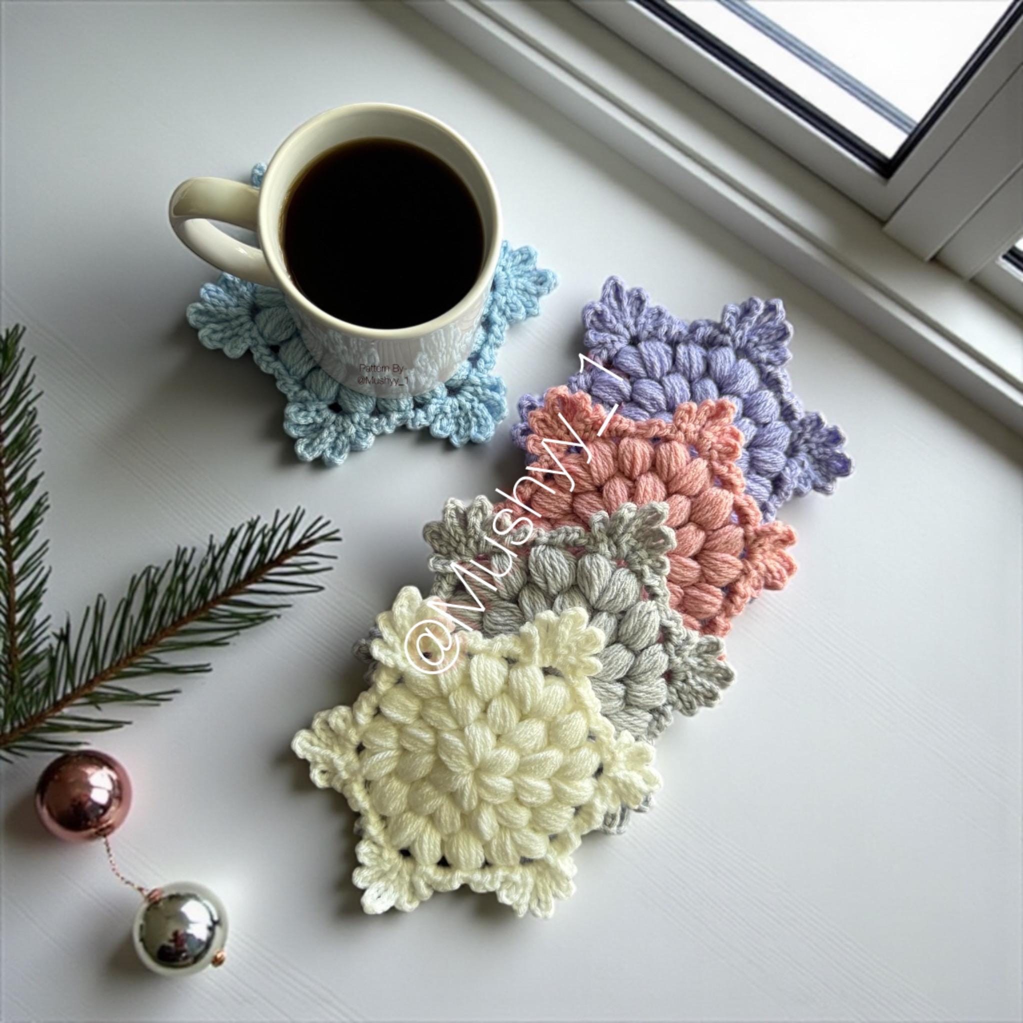 Crochet Snowflake Coaster Pattern: Cozy Flake Design Easy Beginner ...