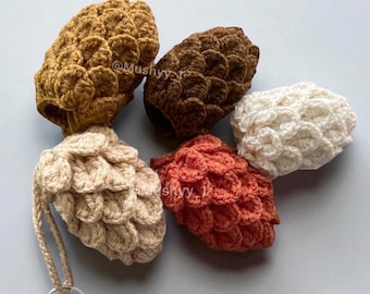Crochet Pinecone Ornament Pattern: Christmas Bag Charm (PDF Download)