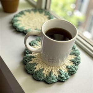 Crochet 3D Leaves Coaster Pattern: Autumn Glory Design -  Decor Mug Rug (PDF Pattern)
