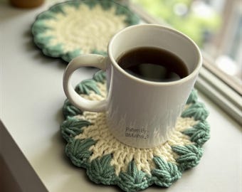 Crochet 3D Leaves Coaster Pattern: Autumn Glory Design -  Decor Mug Rug (PDF Pattern)