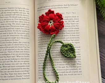 Patrón de marcapáginas de flor de Pascua a crochet: Elegancia atemporal para su placer de lectura - Descarga instantánea en PDF