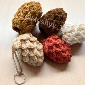 Crochet Pinecone Christmas Ornaments/ Bag Charm/ Coun Purse/Christmas gift topper- Instant  PDF Pattern Download!