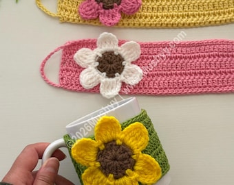 Spring Bloom Crochet Flower Mug Cozy Pattern By Mushyy  -