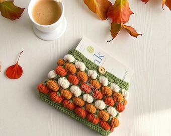 Crochet  Pumpkin Obsessed 3D Crochet Book Cover Pattern  By Mushyy - Instant Download PDF