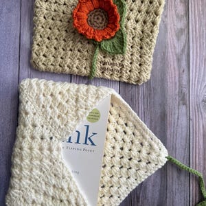 Crochet Sunflower Book Cover Pattern: Kindle Sleeve PDF (Instant Download)