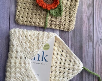 Crochet Sunflower Book Cover Pattern: Kindle Sleeve PDF (Instant Download)