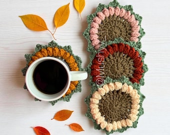 Crochet Sunflower Coaster Pattern: Golden Rays Design (PDF Download)