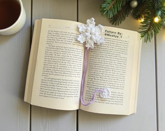 Crochet Snowflake Bookmark Pattern Instant Download PDF