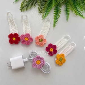 Crochet Flower Cable Organizer Pattern (PDF Download)