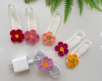 Crochet Flower Cable Organizer Pattern (PDF Download)
