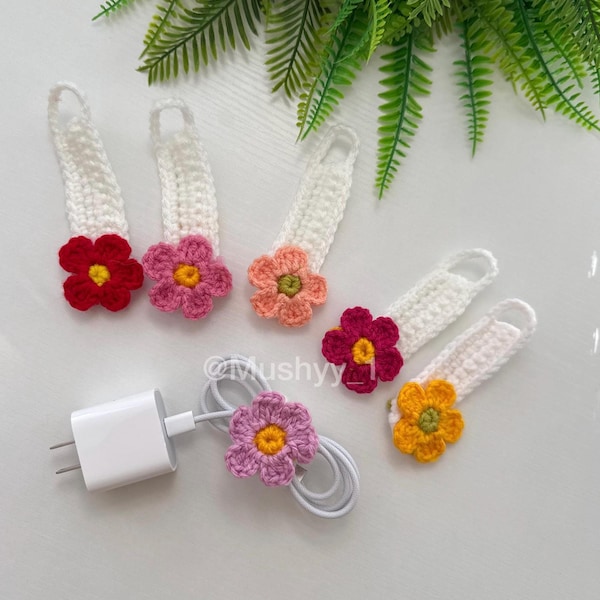 Crochet Flower Cable Organizer Pattern (PDF Download)