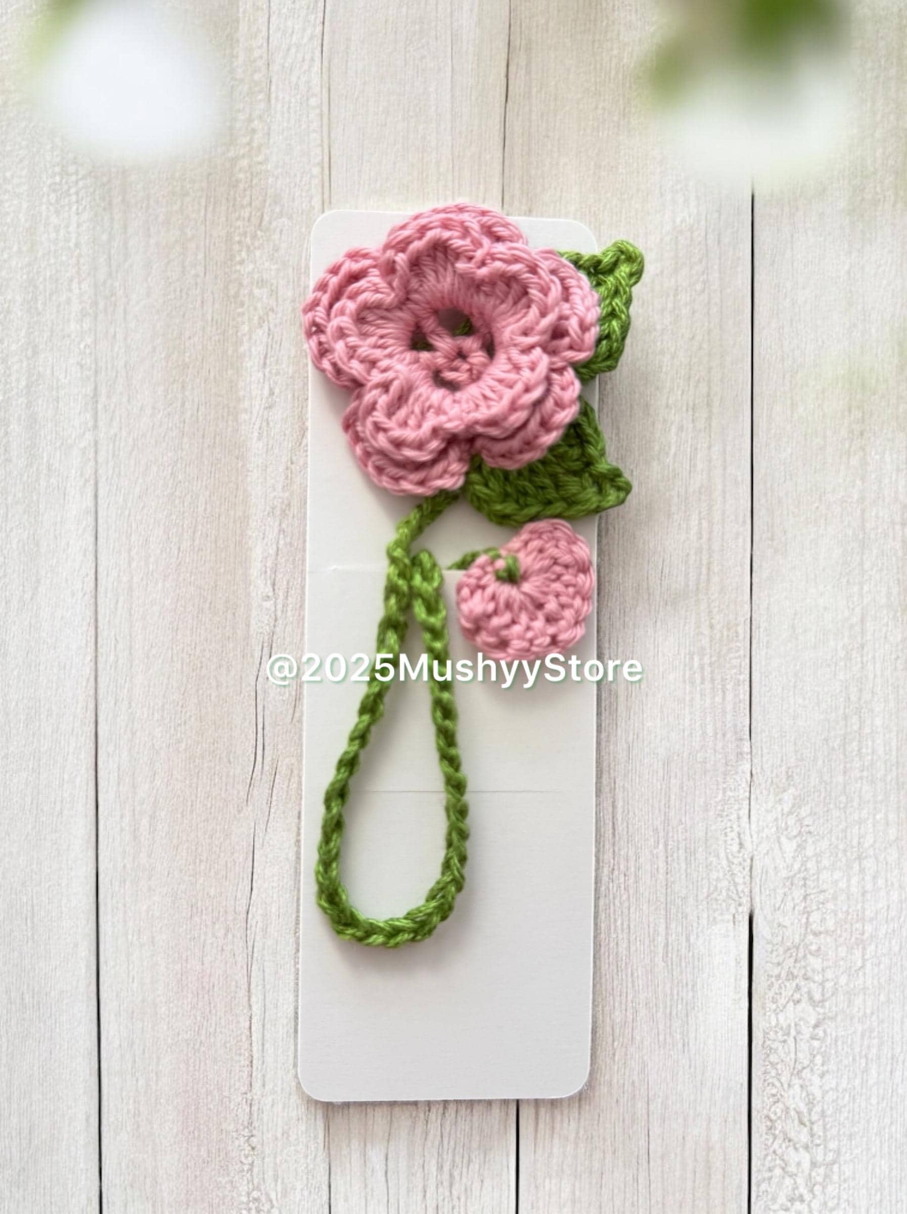 Crochet Rose Bookmark Pattern Easy Beginner DIY Gift (PDF Download