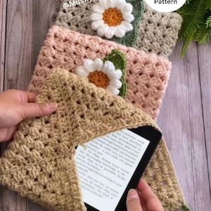 Crochet Daisy Bloom Book / Kindle Cover gehäkelte Cover - Instant Download PDF Pattern - DIY Geschenk für Bücherleser