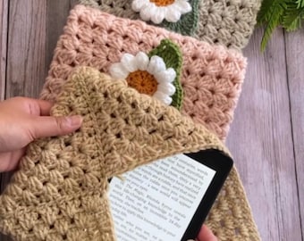 Crochet Daisy Book Cover Pattern: Kindle, Tablet, eReader (PDF Pattern)