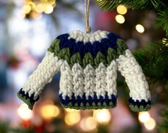 Crochet Christmas Sweater Ornament Pattern: Mini Holiday Decor (PDF Pattern) Warm Wishes Design
