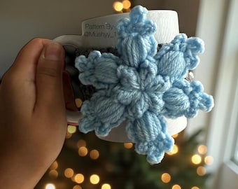 Snowflake Mug Cozy Pattern  Crochet Snowkissed Star Design | Instant Download PDF DIY Christmas Gift