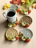 Crochet Pumpkin Coaster Pattern: 3D Fall Decor (Instant Download PDF)