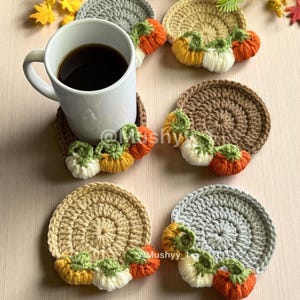 Crochet Pumpkin Coaster 3D Pattern-Fall Home Decor-Instant Download PDF-DIY Autumn Crochet- Thanksgiving Table Setting-EASY Beginner Project
