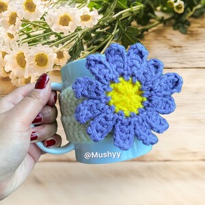 Crochet Daisy Mug Cozy Pattern for a Touch of Floral Elegance Instant Download PDF image 2