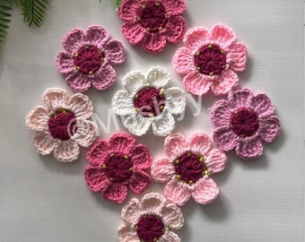 Crochet Flower Applique - Cherry Blossom Pattern By Mushyy