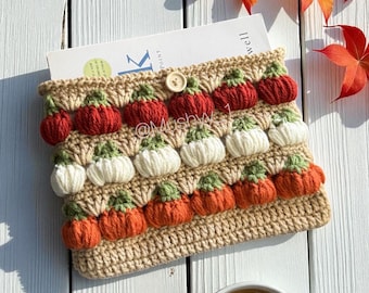 Crochet Pumpkin Patch Customizable Book, iPad, Kindle Cover Pattern By Mushyy - Instant Download PDF